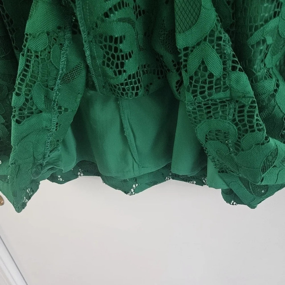 New York & Company Eva Mendes Emerald Green Sleeeless Lace 4 Aline Dress - Picture 7 of 11